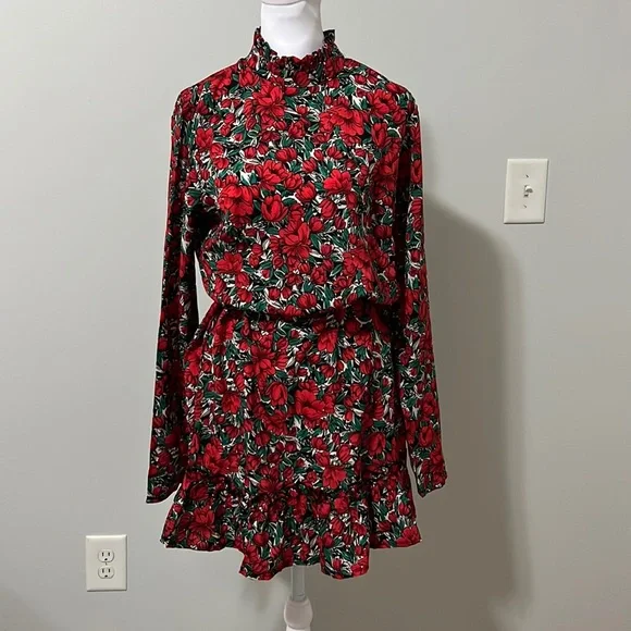 Missguided | Dresses | Red And Green Floral Dress | Poshmark